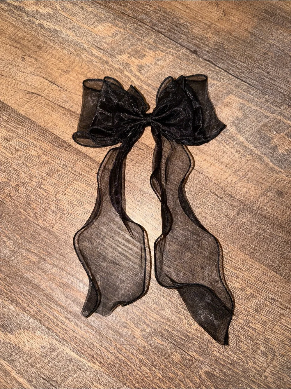 Black Sheer Ribbon Bow Hair Clip - Women's Hair Accessory